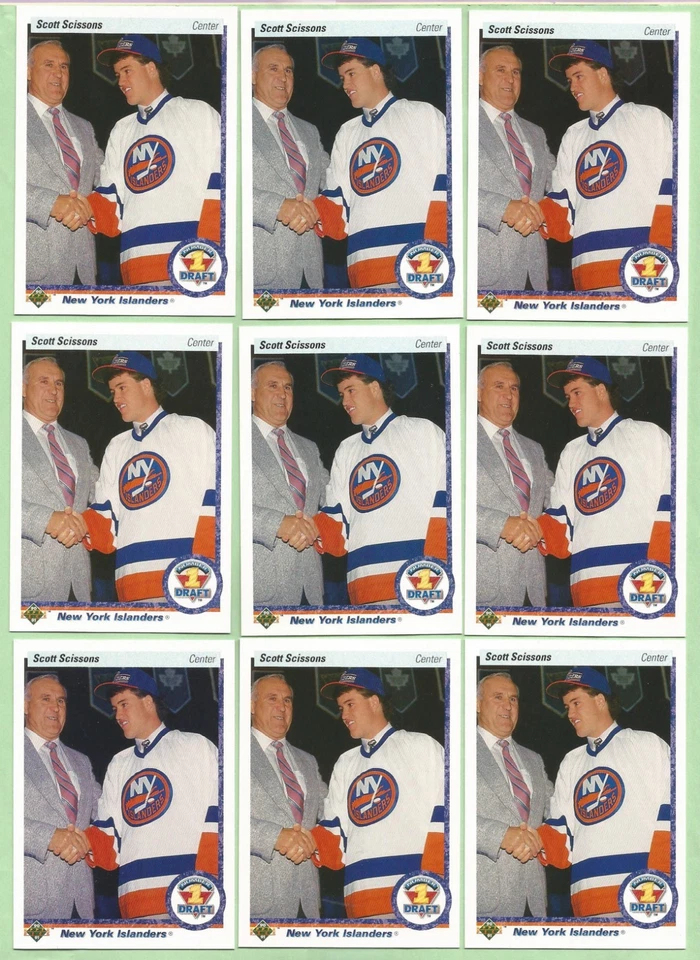 1990-1991 Upper Deck Hockey Scott Scissons Rookie Draft Islanders Lot (x65) #357 - Image 1 of 1