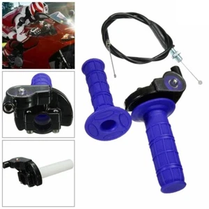 Blue Quick Action Throttle Grip Twist With Cable For 110cc 125cc Pit Dirt Bike - Picture 1 of 9