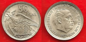 ESPAGNE . 50 PESETAS 1957 ETOILE 58 - 1958 . SPLENDIDE / A. UNC - Foto 1 di 1