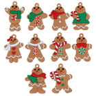 Christmas Tree Mini Gingerbread Man Candy Ornaments - Set of 10