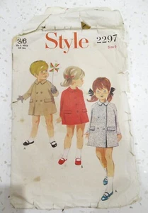 STYLE SEWING PATTERN 2297: CHILD COAT SIZE 5 - Picture 1 of 2