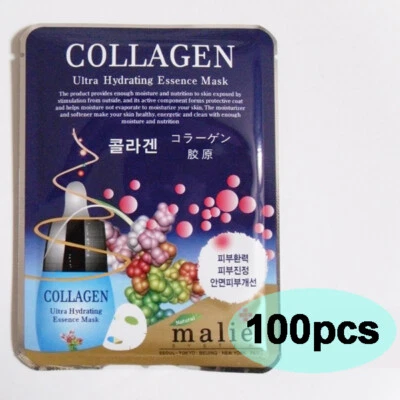 100pcs MALIE COLLAGEN Face Mask Packs Sheet 25g Moisture Revitalize EXPRESS SHIP - Image 1 of 4