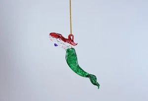 Hanging Little Mermaid Figurine of Blown Glass Crystal - Picture 1 of 3