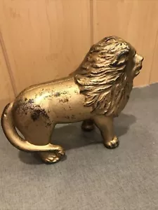 Vintage Brass LION Still Bank Antique Coin Bank Screw Type Cast Lion - Picture 1 of 6