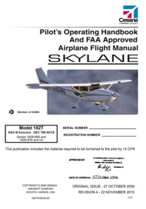 CESSNA 182 T SKYLANE PILOT’S OPERATING HANDBOOK Paperback - Foto 1 di 2