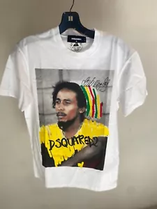bob marley t shirt dsquared2 t white shirt men size s $350 - Picture 1 of 2
