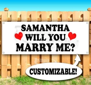 WILL YOU MARRY ME CUSTOM NAME Advertising Vinyl Banner Sign Flag USA ENGAGEMENT - Picture 1 of 5