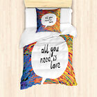 Saying Duvet Cover Watercolored Speech Bubble