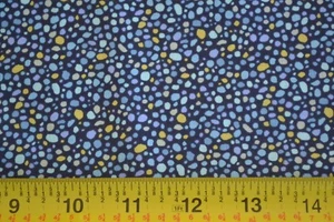 By 1/2 Yd, Gold & Blue on Navy Quilt Cotton, Benartex/Nadelstern/Deva Vu, B288 - Picture 1 of 7