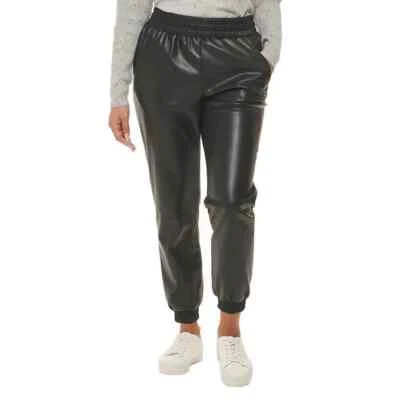 DKNY Jeans Women's Elastic Waist Faux Leather Jogger Size Large NWT - Image 1 of 4