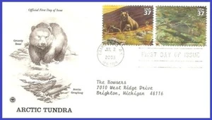 USA3 #3802e ADDR PCS ARTCRAFT FDC Tundra Grizzly Bear - Picture 1 of 1