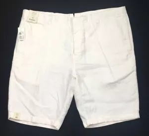Pantaloncini uomo Murano misto lino 42 slim fit panna bottoni mosca nuovi 69€+ fronte piatto - Foto 1 di 7