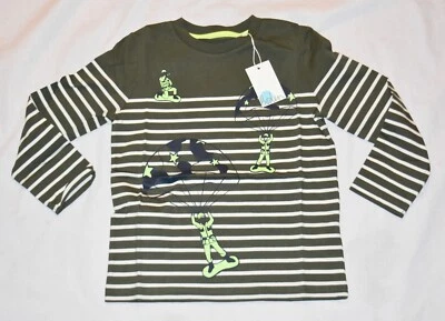 Mini Boden Toy Soldiers Parachute Shirt Green Stripe NWT New 4-5 - Image 1 of 4
