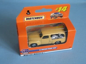 Matchbox FJ Holden Panel Van Beige Surf Board Toy Model Car 70mm Boxed Beach - Picture 1 of 2