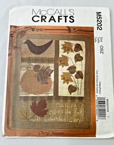McCalls Pattern M5202 Quilt Block Fall Leaves Autumn Nature Wall Hanging Uncut - Picture 1 of 2