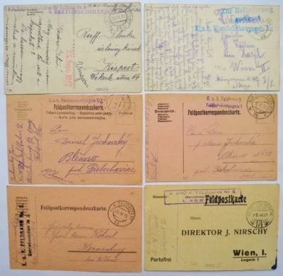 Lot of 6 Postcards with Railway Cancellations Austria 1915-17 - Image 1 of 3