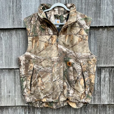 Carhartt Realtree Camo Vest Quick Duck Quilt Lined Men's XL 101686 977 - Image 1 of 4
