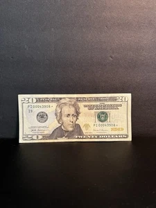RARE LOW PRINT $20 Star Note 2017 A Low Serial PI 00043908* Circulated - Picture 1 of 11