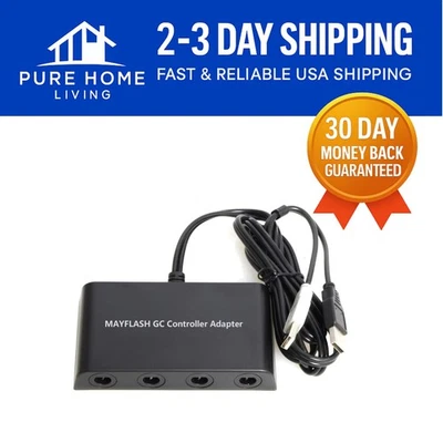 Matte Finish Gamecube Controller Adapter - 4 Ports for Wii U, Switch & PC Gaming - Image 1 of 4