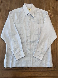 Mojito Guayabera 100% Linen Long Sleeve Shirt Mens Size Large - Picture 1 of 7