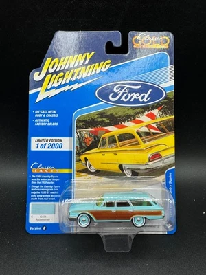 Johnny Lightning Classic Gold 1960 Ford Country Squire Wagon Blue/Woody 1:64 F1 - Image 1 of 3