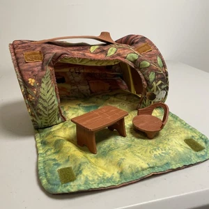 Vtg 1978 Fisher Price Woodsey Squirrel Family Log House Table Chair - Picture 1 of 14