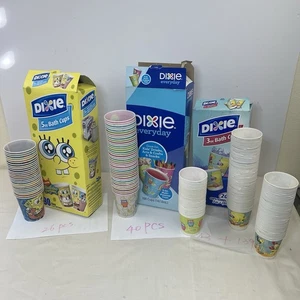 Vintage Dixie Badezimmer Tasse Menge 5 Unzen x 66 Tassen + 3 Unzen x 182 Tassen SpongeBob Eulen Fisch - Bild 1 von 4