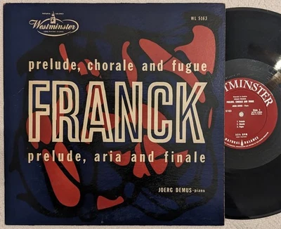 Westminster WL 5163 lp Franck PRELUDE CHORALE & FUGUE Joerg Demus ED1 mono 1952 - Image 1 of 4