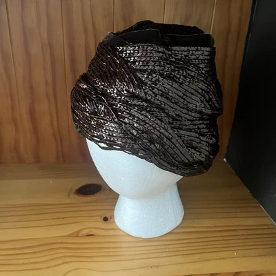 Vintage 1960s 60s MCM Brown Pillbox Dana Marte Braided - Image 1 of 4