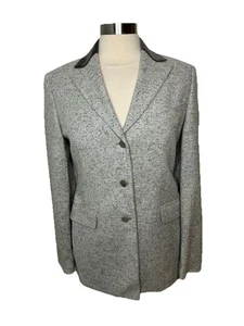 Brooks Brothers Women’s Gray Blazer 8 Italy Wool Blend Three Button Tailored Fit - Picture 1 of 10
