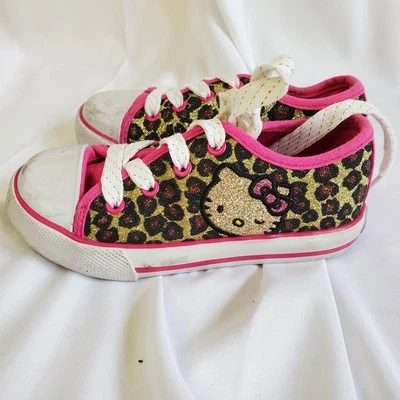 Hello Kitty туфли блестящий леопард печать кроссовки Kids девочек размер 9 - Изображение 1 из 4