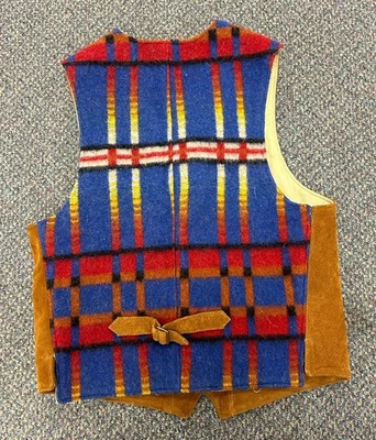 Chaleco de Gamuza Oso Dorado De Colección Cuero Azteca Suroeste Occidental Marrón EE. UU. Pequeño Foto 1 de 4