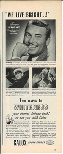 1942 CALOX Tooth Powder George Brent Actor Vintage Magazine Print Advertising - Picture 1 of 1
