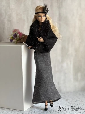 ÚNICO 6 piezas Vestido/Chaqueta/Zapatos/Cinta para la Cabeza Piedra de Seda Barbie PoppyParker Foto 1 de 4