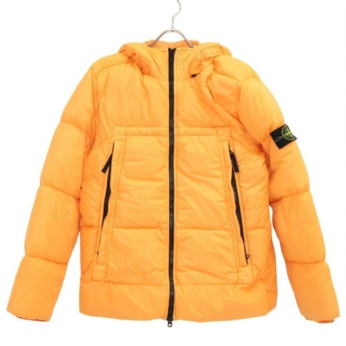 Piumino Stone Island 731540723 arancione in nylon tinto per indumenti L #EG AEA