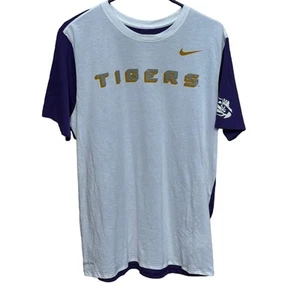 NWT Nike LSU Tigers NCAA drifit purple white t-shirt Size Large - Picture 1 of 8