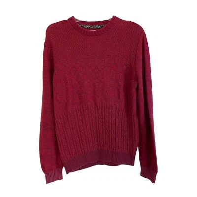 Koto Urban Outfitters Preppie MED Long Sleeve Red Mens Pullover Sweater Cable - Image 1 of 4