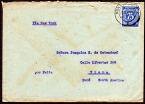 1495 DEUTSCHLAND NACH PERU COVER 1947 MUNSTER - PIURA - Bild 1 von 2