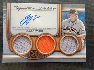 Logan Webb 2023 Topps Museum Signature Swatches Triple Relic Autograph 17/25 - Picture 1 of 10