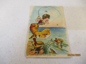 Fish Postcard "If Fish Could Talk" Pretty Woman Country Life c1909 Antique - Picture 1 of 2