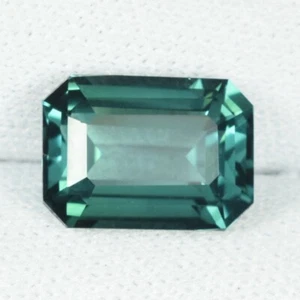 2.84 ct TOP LUSTROUS NICE BLUE GREEN NATURAL TOURMALINE - Octagon See Vdo DIS - Picture 1 of 3