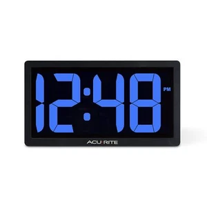 AcuRite 75111M 10-inch LED Digital Clock with Auto Dimming Brightness Blue - Picture 1 of 6