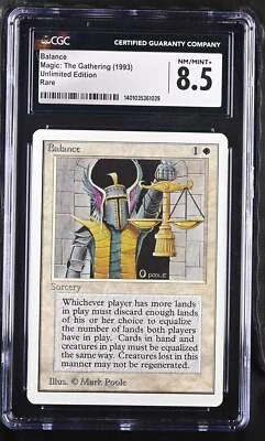 Magic: The Gathering MTG Balance [Unlimited Edition] Graded CGC 8.5 NM/Mint+ - Image 1 of 3