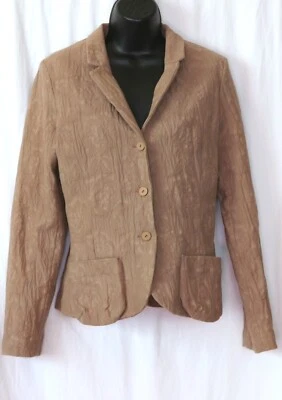 Blazer LILITH Unlnd Beige Ctn Jacquard 3 Botones 36 en Pecho 23 en Largo Talla M EXCELENTE Foto 1 de 4