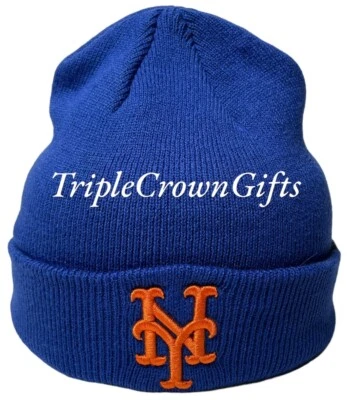 MLB New York Mets ('47 Brand) Beanie Raised Cuff Knit Hat Royal - Image 1 of 3