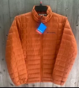 Columbia Omni-Heat Thermal Orange Winter Puffer Jacket Coat Size Small New - Picture 1 of 8