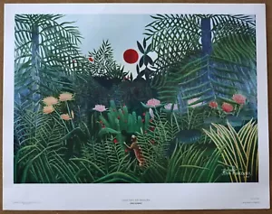 Henri Rousseau Dschungel Sonne selten Vintage Original 1. limitierte Auflage Lithographie - Bild 1 von 1