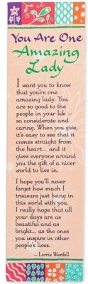 You are One Amazing Lady Blue Mountain Arts Keepsake Bookmark by Lorrie Westfall