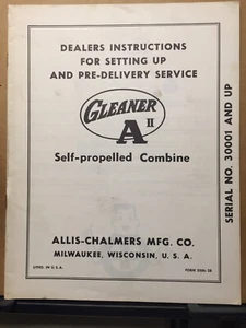 De Colección Allis-Chalmers Ajuste Modelo Manual Grapa Un Servicio Combinado ~ Original - Imagen 1 de 3