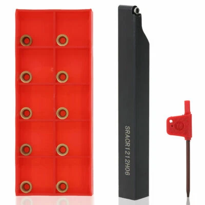 UKFAST_002 SRACR1212H06 Lathe Boring Bar Indexable Turning Tool Holder +10x RCMT0602+Wrench